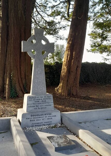 The modest grave of Ireland's first president Douglas Hyde in his native Frenchpark. The modest grave of Ireland's first president Douglas Hyde in his native Frenchpark.