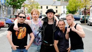 <p>Chris Tordoff as 'The Viper', Martin Maloney as Eddie Durkin, Peter Cassidy as Frenchtoast, Tom Kilgallon as Boo and Owen Colgan as Buzz McDonnall. Hardy Bucks, Series 3, RTÉ2. </p> <p>Chris Tordoff as 'The Viper', Martin Maloney as Eddie Durkin, Peter Cassidy as Frenchtoast, Tom Kilgallon as Boo and Owen Colgan as Buzz McDonnall. Hardy Bucks, Series 3, RTÉ2. </p>