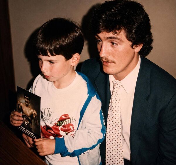 Maeleachlainn O Conaill from Belmullet pictured with Barry McGuigan on what was an incredible night in Geesala