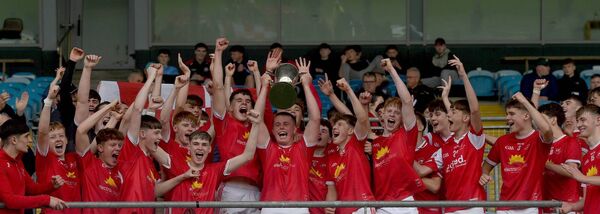 The Ballintubber players celebrate their victory over Ballina Stephenites in Saturday's final of the Homeland Mayo minor 'B' football championship. Picture: Conor McKeown The Ballintubber players celebrate their victory over Ballina Stephenites in Saturday's final of the Homeland Mayo minor 'B' football championship. Picture: Conor McKeown