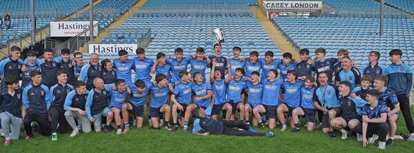 The Westport squad celebrate their win over Castlebar Mitchels in Saturday's one-sided county minor 'A' football championship final at Hastings Insurance MacHale Park.	Picture: Conor McKeown