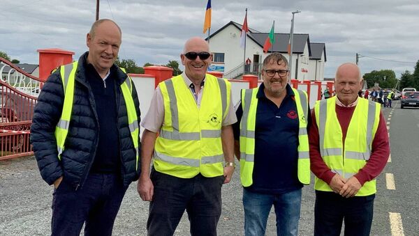 A dedicated quartet of Club Stewards pictured pre a recent championship match at Clogher, Justin Feerick, Padraic O’Connor, (Snr) John Jennings and Willie Plunkett. Picture by Tom Quinn. 