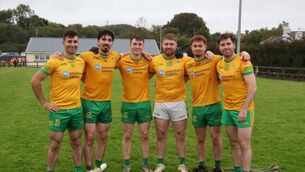 <p>Brothers Sean, Cathal, Tom, Oisin, Peter and James Horan of Kilmovee Shamrocks </p>
