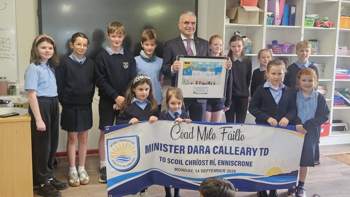 Enniscrone students have warm welcome for Minister