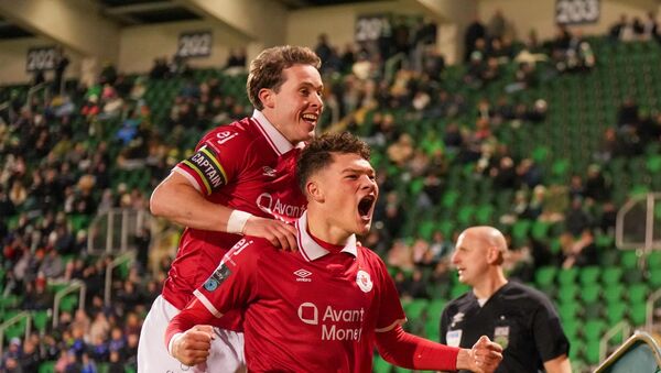Owen Elding celebrates scoring for Sligo Rovers. Credit: INPHO/James Lawlor Owen Elding celebrates scoring for Sligo Rovers. Credit: INPHO/James Lawlor
