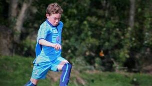 <p>Owen Elding, who has just been called up to the Republic of Ireland senior squad, playing for Manulla at underage level. Pic: Manulla FC, Facebook</p>
