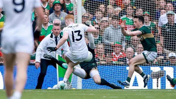 Mayo's Darragh Beirne scores Mayo's goal in the All-Ireland Final Mayo's Darragh Beirne scores Mayo's goal in the All-Ireland Final