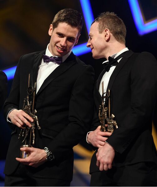 Lee Keegan, left, and Colm Boyle, right, are among the most decorated All-Stars in Mayo GAA history. Keegan, who also won the 2016 Footballer of the Year, is the only Mayo player to win five while Boyle, along with Keith Higgins, has four. Picture: Ramsey Cardy/Sportsfile 