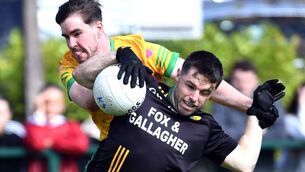 <p>Ardagh’s Lee Traynor is tackled by Kilmovee’s Jonathan Regan during the Mayo GAA Treanlaur Catering JFC 'A' quarter-final at Ardagh today. Picture: David Farrell Photography </p> <p>Ardagh’s Lee Traynor is tackled by Kilmovee’s Jonathan Regan during the Mayo GAA Treanlaur Catering JFC 'A' quarter-final at Ardagh today. Picture: David Farrell Photography </p>