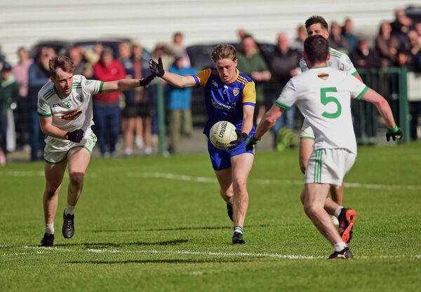 Eastern Gaels' Tom Hession shoots for goal during the Treanlaur Catering Mayo JFC quarter-final clash against Burrishoole on Sunday. Picture: Conor McKeown