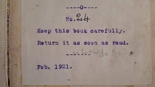 <p>The copy of None Other Gods by Robert Hugh Benson was just the 105 years overdue!</p> <p>The copy of None Other Gods by Robert Hugh Benson was just the 105 years overdue!</p>