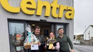 <p>The newly engaged couple, Christian and Claire. Photo: Centra Ireland.</p>