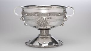 <p> The chalice made by silversmith Edmund Johnson in 1897-98 is a replica of the Ardagh Chalice and is on display now at Turlough Park. Photo: The National Museum of Ireland.</p>