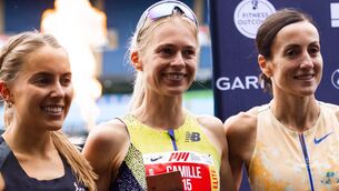 <p>Sinéad Diver (right) with race winner Camille French and third placed Nichola Sheridan.</p> <p>Sinéad Diver (right) with race winner Camille French and third placed Nichola Sheridan.</p>