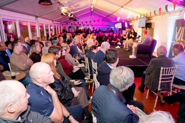 Mayo Roscommon Hospice CEO Martina Jennings and Mayo footballer Aidan O'Shea are interviewed by MC Stephen Grealis at last Thursday night's launch of 'Never Stop Dreaming - Mayo's Story of All-Ireland Glory' which attracted a capacity crowd to the Festival Dome in Castlebar at last week's Wild Atlantic Words Festival. Pictures: John Mee Photography Mayo Roscommon Hospice CEO Martina Jennings and Mayo footballer Aidan O'Shea are interviewed by MC Stephen Grealis at last Thursday night's launch of 'Never Stop Dreaming - Mayo's Story of All-Ireland Glory' which attracted a capacity crowd to the Festival Dome in Castlebar at last week's Wild Atlantic Words Festival. Pictures: John Mee Photography