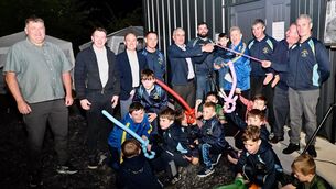 <p>Councillor Neil Cruise, Senator Mark Duffy, Minister Alan Dillon, Alan Foley (coach), Minister Dara Calleary cut the ribbon, Martin Ward, Mason Marley (Club Mascot), Billy Rice, Michael Mc Tigue, Vinnie Moran and Brendan Walsh club coaches.</p>