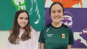 <p>Orlaith Colleran and Edel Walsh from Mount St Michael's Secondary School, Claremorris </p> <p>Orlaith Colleran and Edel Walsh from Mount St Michael's Secondary School, Claremorris </p>