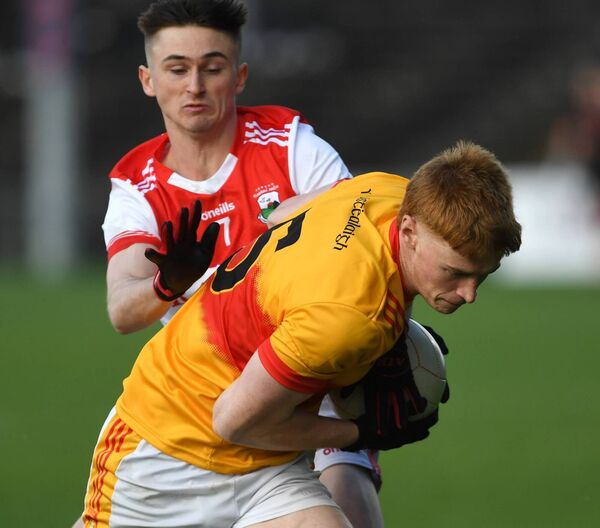 Conor Mulroy of Castlebar Mitchels keeps a tight grip of the ball under pressure from Garrymore’s Eoin McGreal during last Sunday's Connacht Gold Mayo SFC final at Hastings Insurance MacHale Park, Castlebar. Picture: David Farrell Photography Conor Mulroy of Castlebar Mitchels keeps a tight grip of the ball under pressure from Garrymore’s Eoin McGreal during last Sunday's Connacht Gold Mayo SFC final at Hastings Insurance MacHale Park, Castlebar. Picture: David Farrell Photography