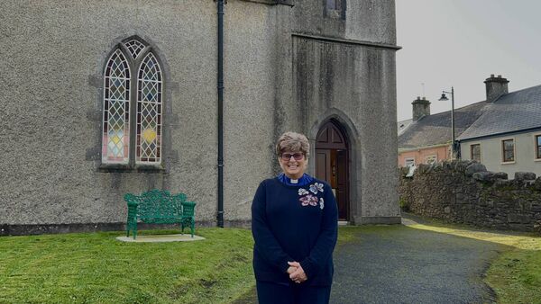 Reverend Andrea Wills pictured outside Straid Parish Church in Foxford. 
